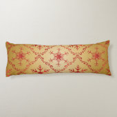 Coussins Longs Red Christmas Stars on Gold (Dos)