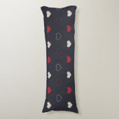 Coussins Longs Red & dark Heart Seamless Pattern Cute Minimal (Devant (Vertical))