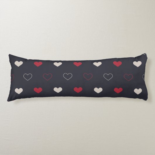 Coussins Longs Red & dark Heart Seamless Pattern Cute Minimal (Devant)