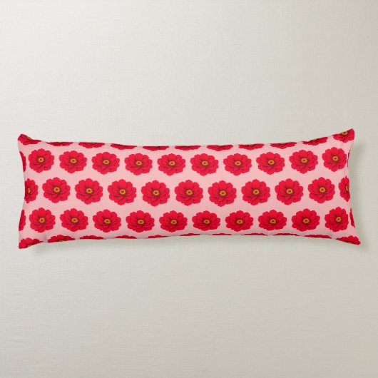 Coussins Longs Red Flower Seamless Pattern Body Pillow (Dos)
