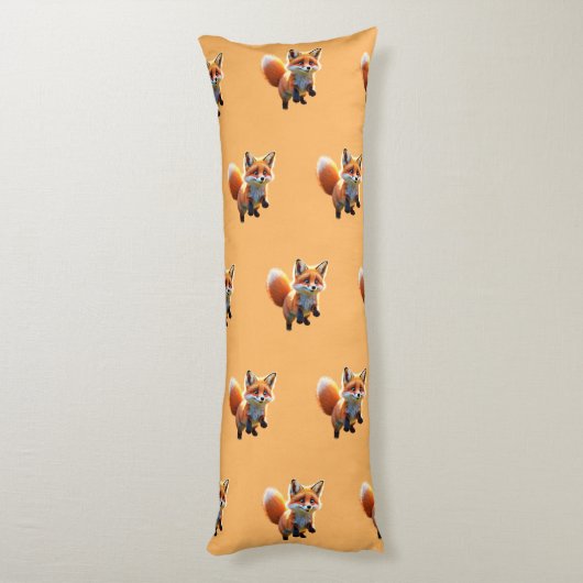 Coussins Longs "Red Fox Kit's Antics" (Dos (Vertical))