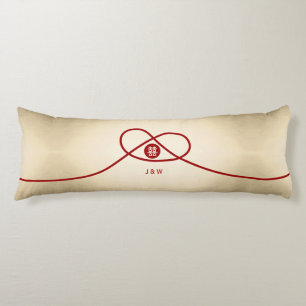 Coussins Longs Red Knot Union Double Bonheur Mariage chinois