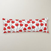 Coussins Longs Red Lollipops, Heart Lollipops, Lollipop Pattern (Dos)