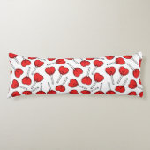 Coussins Longs Red Lollipops, Heart Lollipops, Lollipop Pattern (Devant)