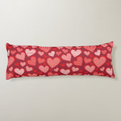 Coussins Longs Red Patterned Je t'aime Coeurs (Dos)