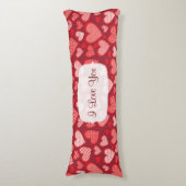 Coussins Longs Red Patterned Je t'aime Coeurs (Devant (Vertical))