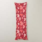 Coussins Longs Red Patterned Je t'aime Coeurs (Dos (Vertical))