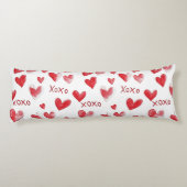 Coussins Longs Red Pink White Hearts (Dos)