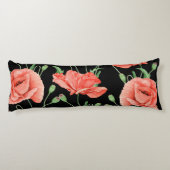 Coussins Longs Red Poppies Black Stripes Chic (Dos)