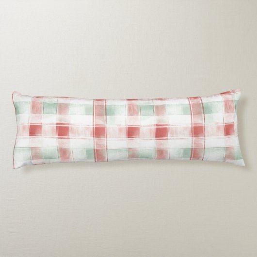 Coussins Longs Red White Stripes Dots Christmas (Dos)