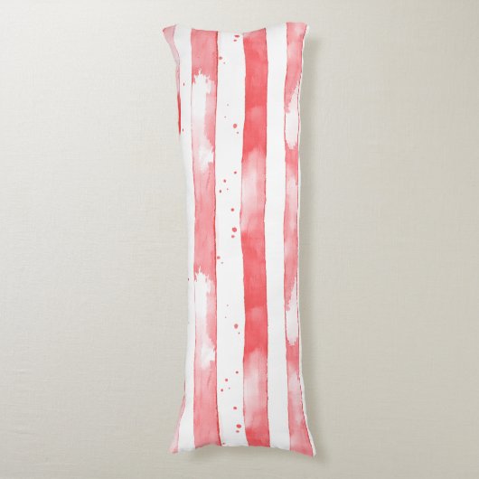 Coussins Longs Red White Stripes Dots Christmas (Devant (Vertical))