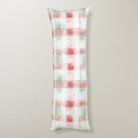 Coussins Longs Red White Stripes Dots Christmas (Dos (Vertical))