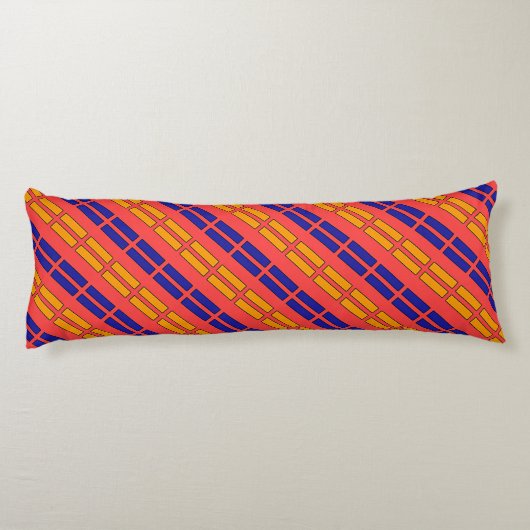 Coussins Longs Red + Yellow Blue Dashes   (Dos)