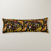 Coussins Longs Renard d'automne sur noir (Dos)