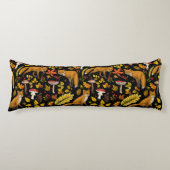 Coussins Longs Renard d'automne sur noir (Devant)