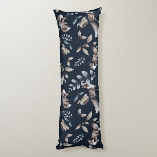 Coussins Longs renard et rose (Dos (Vertical))