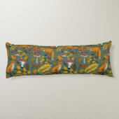 Coussins Longs Renards d'automne sur pin vert (Dos)