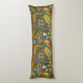 Coussins Longs Renards d'automne sur pin vert (Dos (Vertical))