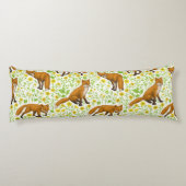 Coussins Longs Renards et papillons sur le blanc naturel (Dos)