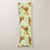 Coussins Longs Renards et papillons sur le blanc naturel (Devant (Vertical))