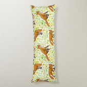 Coussins Longs Renards et papillons sur le blanc naturel (Dos (Vertical))