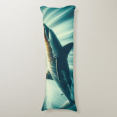 Coussins Longs Requin dans la mer bleue profonde & soleil (Devant (Vertical))