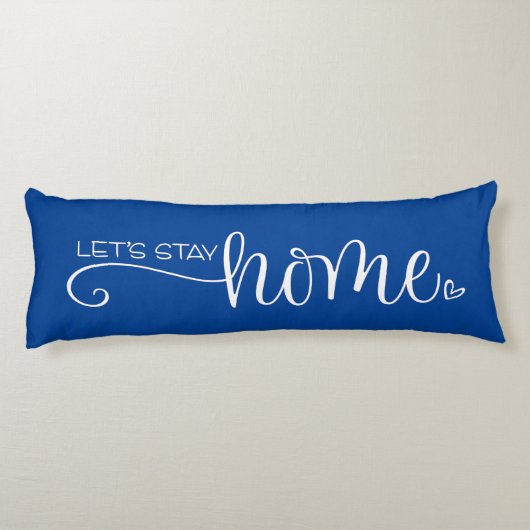 Coussins Longs Restons à la maison Citation sur le bleu élégant (Dos)