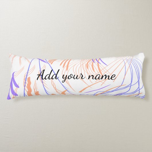 Coussins Longs Résumé aquarelle orange violet ajouter nom texte t (Devant)