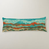 Coussins Longs Résumé Rouille et Turquoise (Dos)