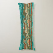 Coussins Longs Résumé Rouille et Turquoise (Devant (Vertical))