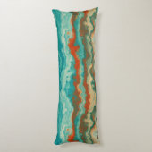 Coussins Longs Résumé Rouille et Turquoise (Dos (Vertical))