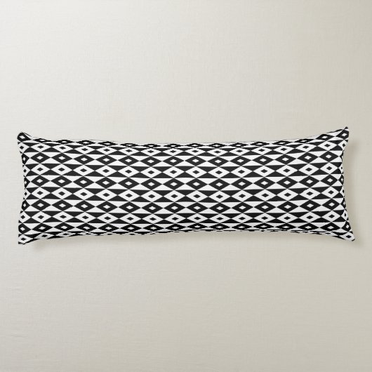 Coussins Longs Retro Black White Lozengs Motif moderne (Dos)