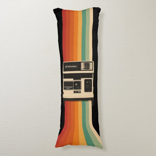 Coussins Longs Retro Camera with Rainbow Print (Devant (Vertical))