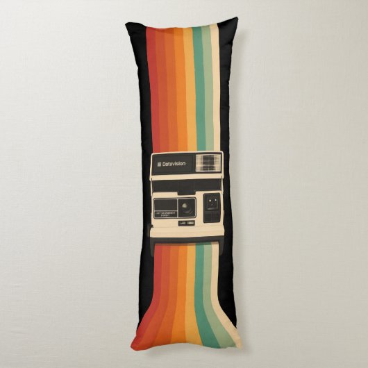 Coussins Longs Retro Camera with Rainbow Print (Dos (Vertical))