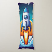 Coussins Longs Retro, fusée spatiale (Devant (Vertical))
