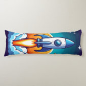Coussins Longs Retro, fusée spatiale (Devant)
