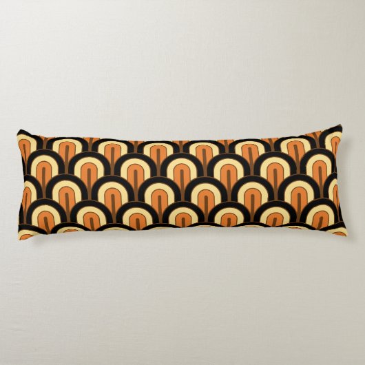 Coussins Longs Retro Gradated Geometric Fan Pattern (Dos)