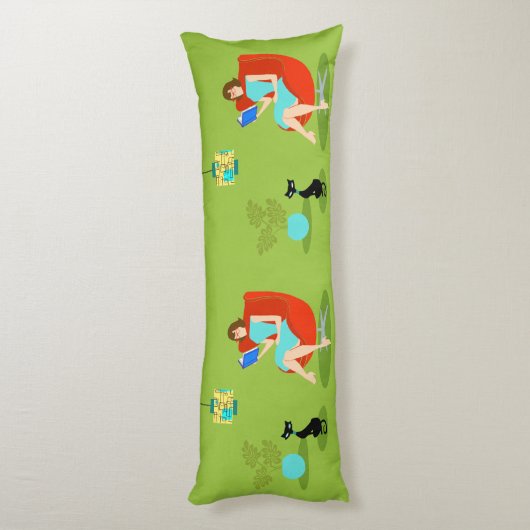 Coussins Longs Retro Lecture femme Oreiller corps (Dos (Vertical))