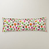 Coussins Longs rétro motif de hibou d'arbre rose de feuille (Dos)