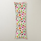 Coussins Longs rétro motif de hibou d'arbre rose de feuille (Devant (Vertical))