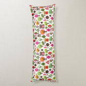 Coussins Longs rétro motif de hibou d'arbre rose de feuille (Dos (Vertical))