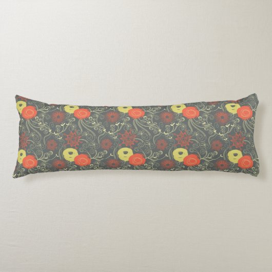 Coussins Longs Rétro motif floral (Devant)