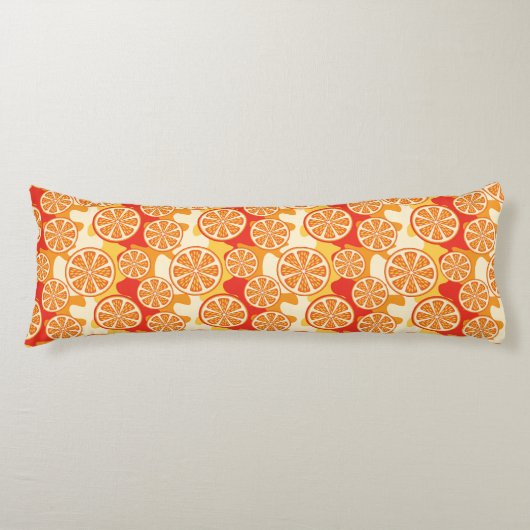 Coussins Longs Rétro motif orange d'agrume (Devant)