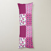 Coussins Longs Rétro point de polka de crâne de fleur (Dos (Vertical))