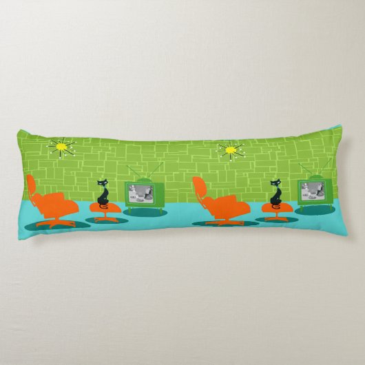 Coussins Longs Retro Space Age Kitty Body Oreiller (Dos)