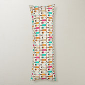 Coussins Longs Rétros bouteilles et verres de vin (Dos (Vertical))