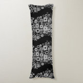 Coussins Longs Rétros carrés noirs et blancs (Devant (Vertical))