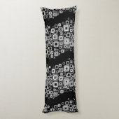 Coussins Longs Rétros carrés noirs et blancs (Dos (Vertical))
