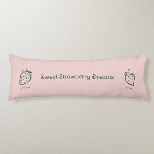 Coussins Longs Rêve de fraise, Amour doux, Fruit rose doux (Devant)