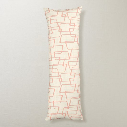 Coussins Longs Reverse Blush Retro Lino Imprimer Motif géométriqu (Dos (Vertical))